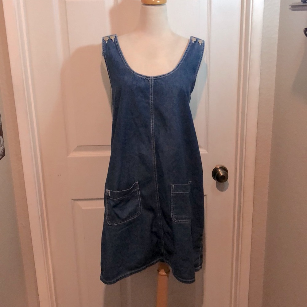 Vintage Sostanza  jean mini dress coveralls